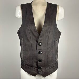 ❤️ Bershka Selvedge Denim Vest Men’s Small